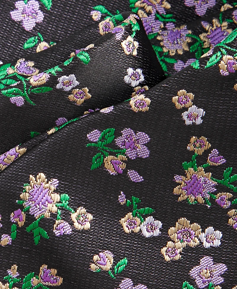 Tayion Collection Men's Purple & Gold Floral Tie
