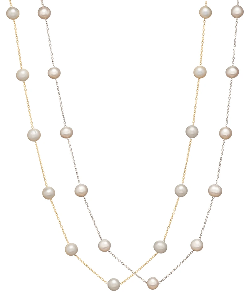 2-Pc. Set Cultured Freshwater Pearl (6-1/2 - 7mm) Collar Necklace & Matching Stud Earrings