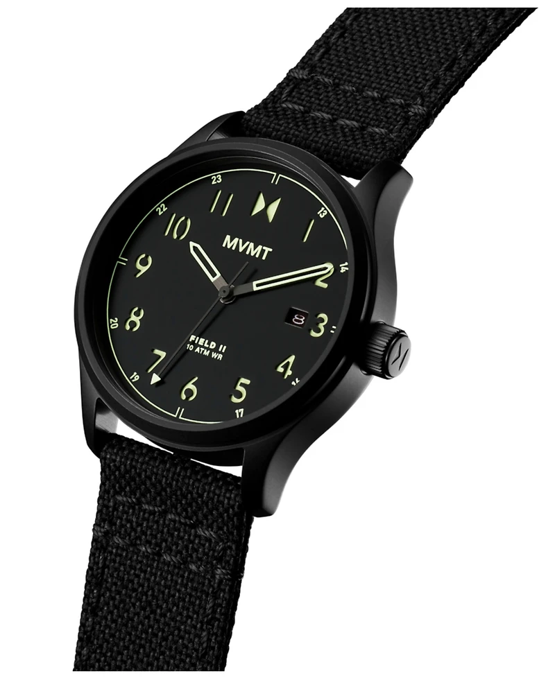 Mvmt Field Ii Men's Black Nylon Watch 41mm