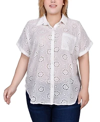 Ny Collection Plus Size Short Sleeve Blouse