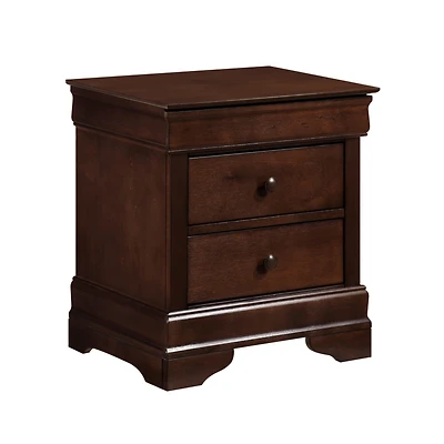 Simplie Fun Louis Philippe Style 1 Piece Nightstand Of Drawers Brown Cherry Finish Okume Veneer Bedroom Furniture
