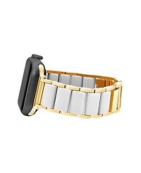 Anne Klein Women's Gold-Tone Alloy Metal and White Silicone Bracelet designed for Apple Watch 42mm (Series 10) & 38/40/41mm