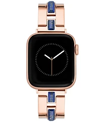 Anne Klein Women's Rose Gold-Tone Alloy Metal Bracelet with Genuine Blue Lapis designed for Apple Watch 42mm (Series 10) & 38/40/41mm