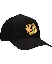 Men's American Needle Black Chicago Blackhawks Corduroy Chain Stitch Adjustable Hat