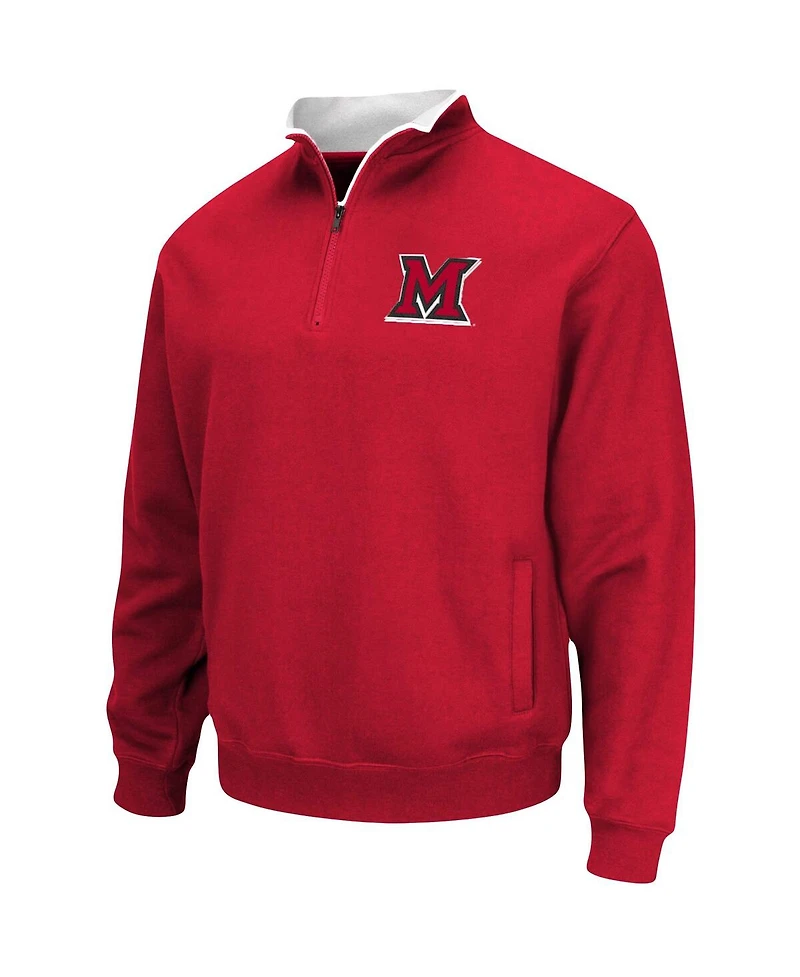 Men's Colosseum Red Miami University RedHawks Tortugas Logo Quarter-Zip Jacket