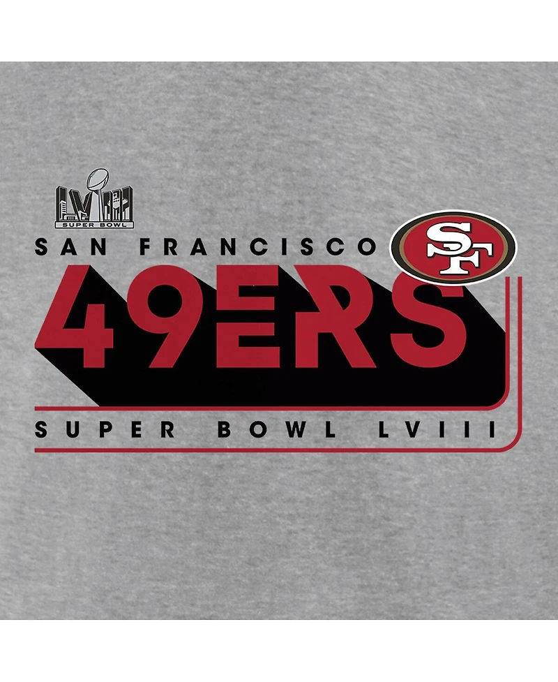Men's Fanatics Heather Gray San Francisco 49ers 2023 Nfc Champions Two-Sided Roster Big and Tall T-shirt