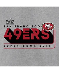 Men's Fanatics Heather Gray San Francisco 49ers 2023 Nfc Champions Two-Sided Roster Big and Tall T-shirt