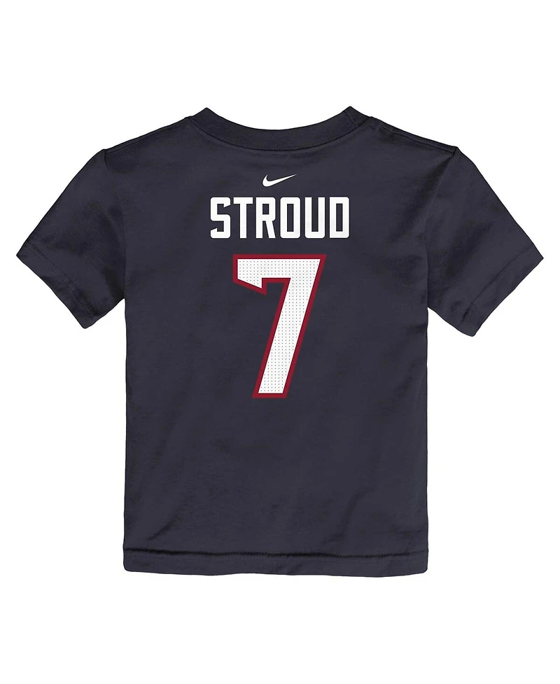 Toddler Boys and Girls Nike C.j. Stroud Navy Houston Texans Player Name and Number T-shirt