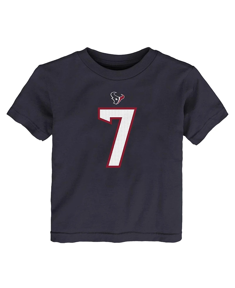Toddler Boys and Girls Nike C.j. Stroud Navy Houston Texans Player Name and Number T-shirt