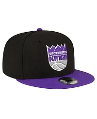 Men's New Era Black, Purple Sacramento Kings Official Team Color 2Tone 9FIFTY Snapback Hat