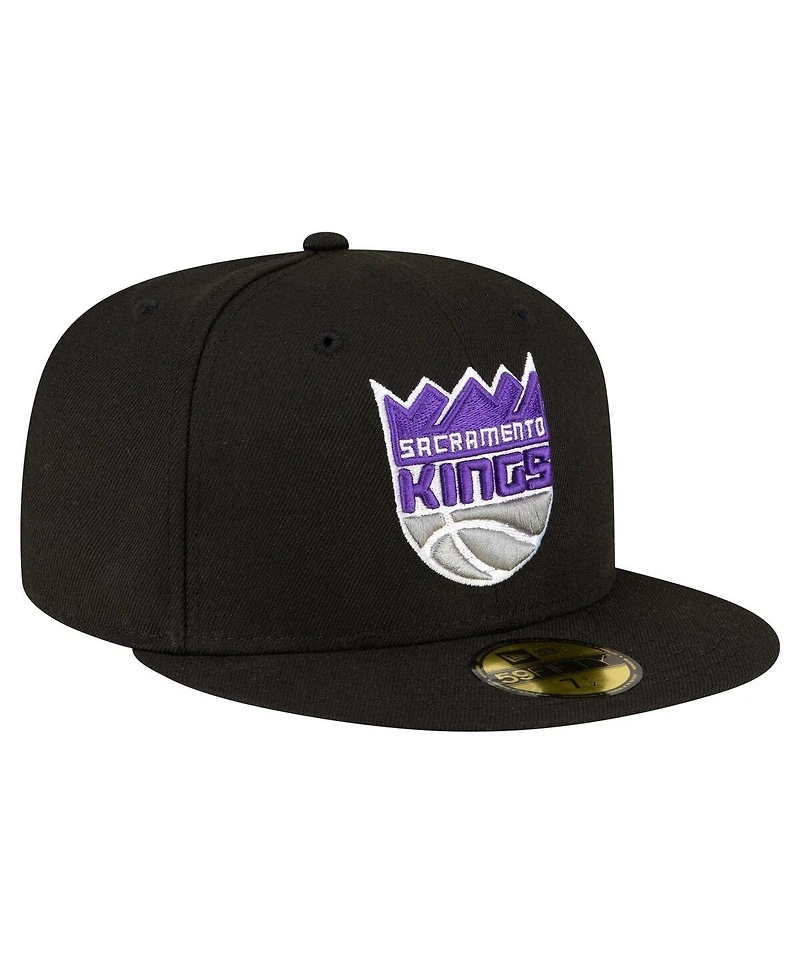 Men's New Era Black Sacramento Kings 59FIFTY Fitted Hat