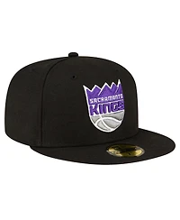 Men's New Era Black Sacramento Kings 59FIFTY Fitted Hat