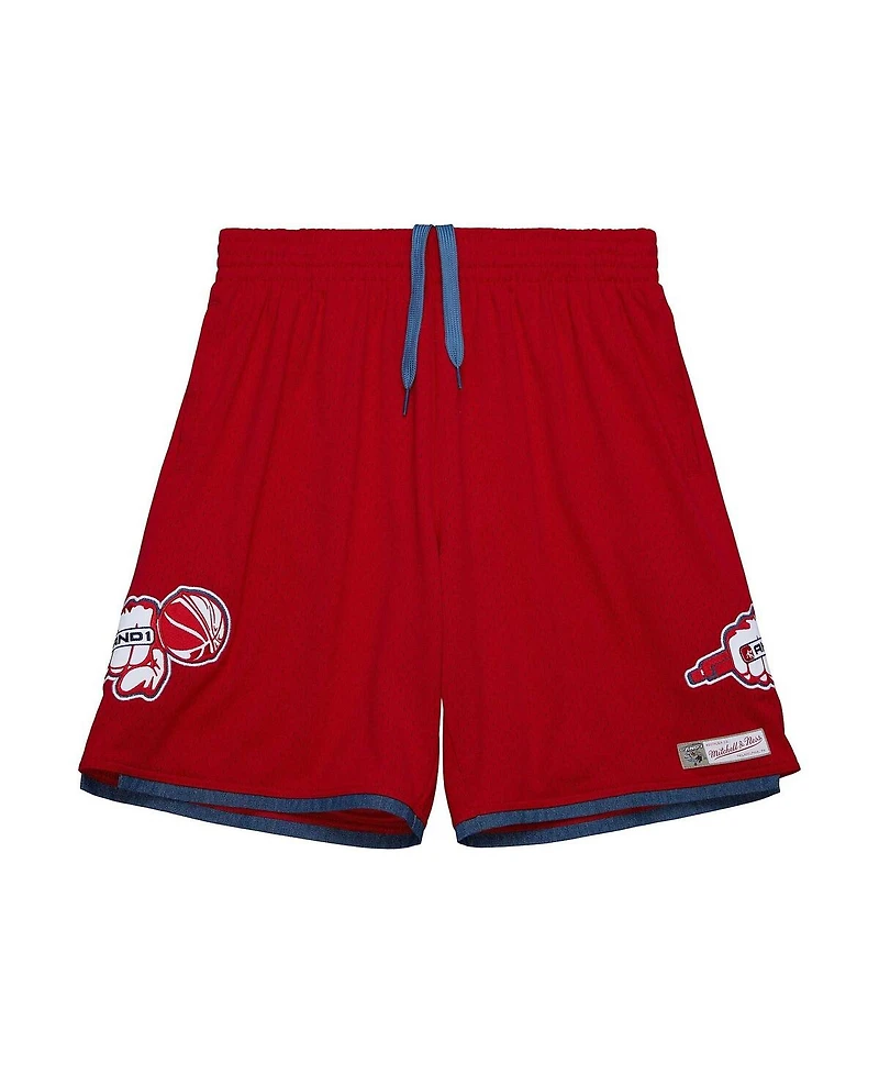 Men's Mitchell & Ness Red AND1 Mixtape Mesh Shorts