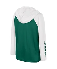 Big Boys Colosseum Green Michigan State Spartans Eddie Multi-Hit Raglan Long Sleeve Hoodie T-shirt