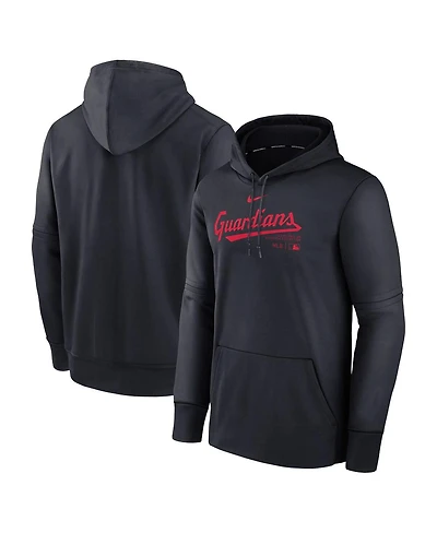 Men's Nike Navy Cleveland Guardians Authentic Collection Practice Performance Pullover Hoodie