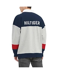Men's Tommy Hilfiger Navy New England Patriots Connor Oversized Rugby Long Sleeve Polo Shirt