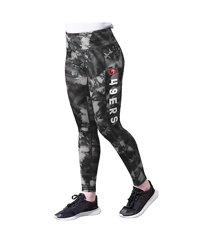 Women's Msx by Michael Strahan Black San Francisco 49ers Aubrey Tie-Dye Leggings