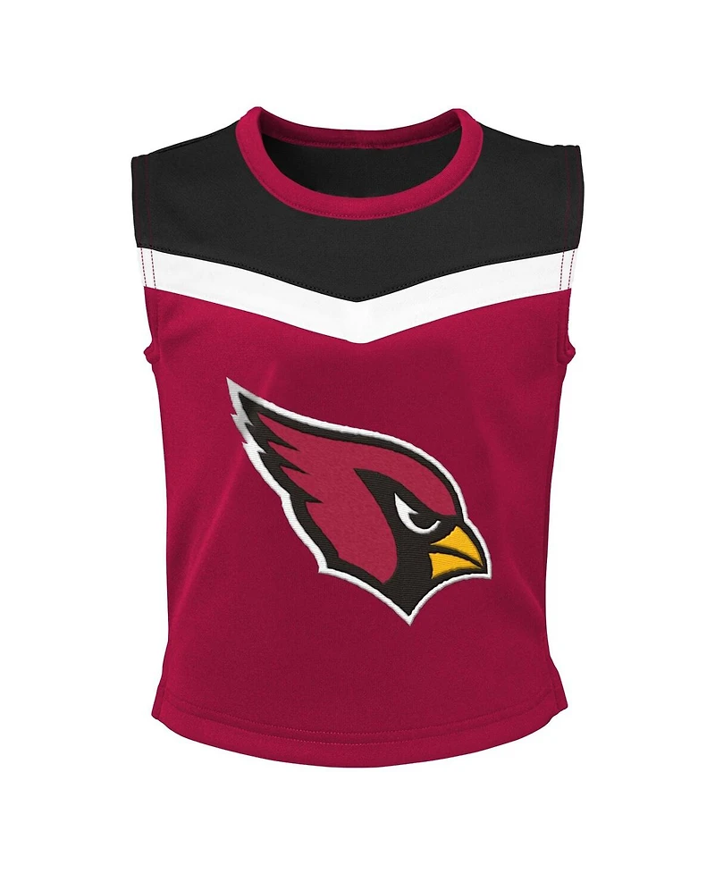 Little Girls Cardinal Arizona Cardinals Spirit Cheerleader Two-Piece Set with Bloomers