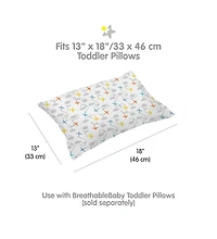 Breathable Baby Cotton Percale Pillowcase, For 13" x 18" Toddler Pillow
