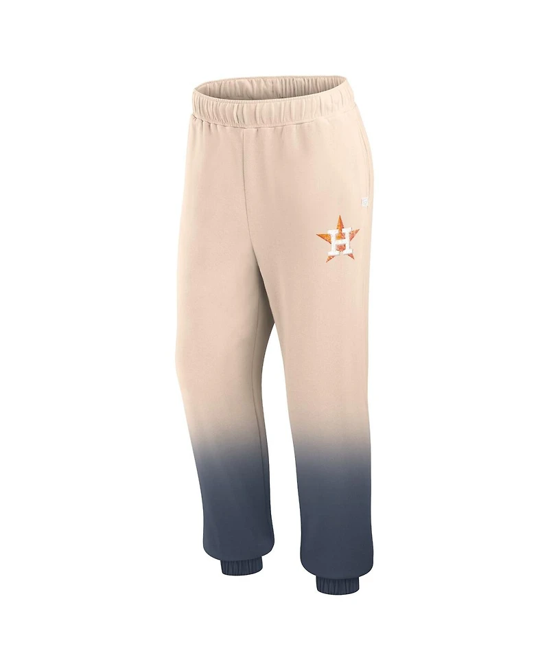 Women's Fanatics Tan, Navy Distressed Houston Astros Luxe Ombre Lounge Pants