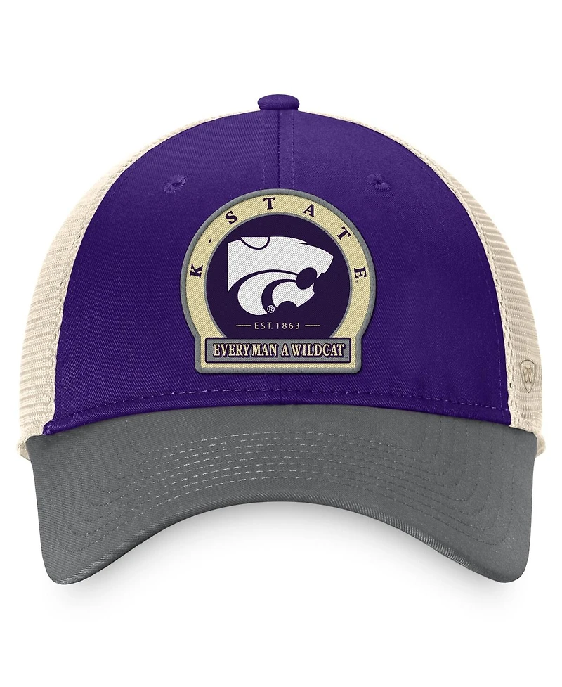 Men's Top of the World Purple Kansas State Wildcats Refined Trucker Adjustable Hat