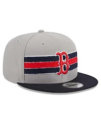 Men's New Era Gray, Navy Boston Red Sox Band 9FIFTY Snapback Hat