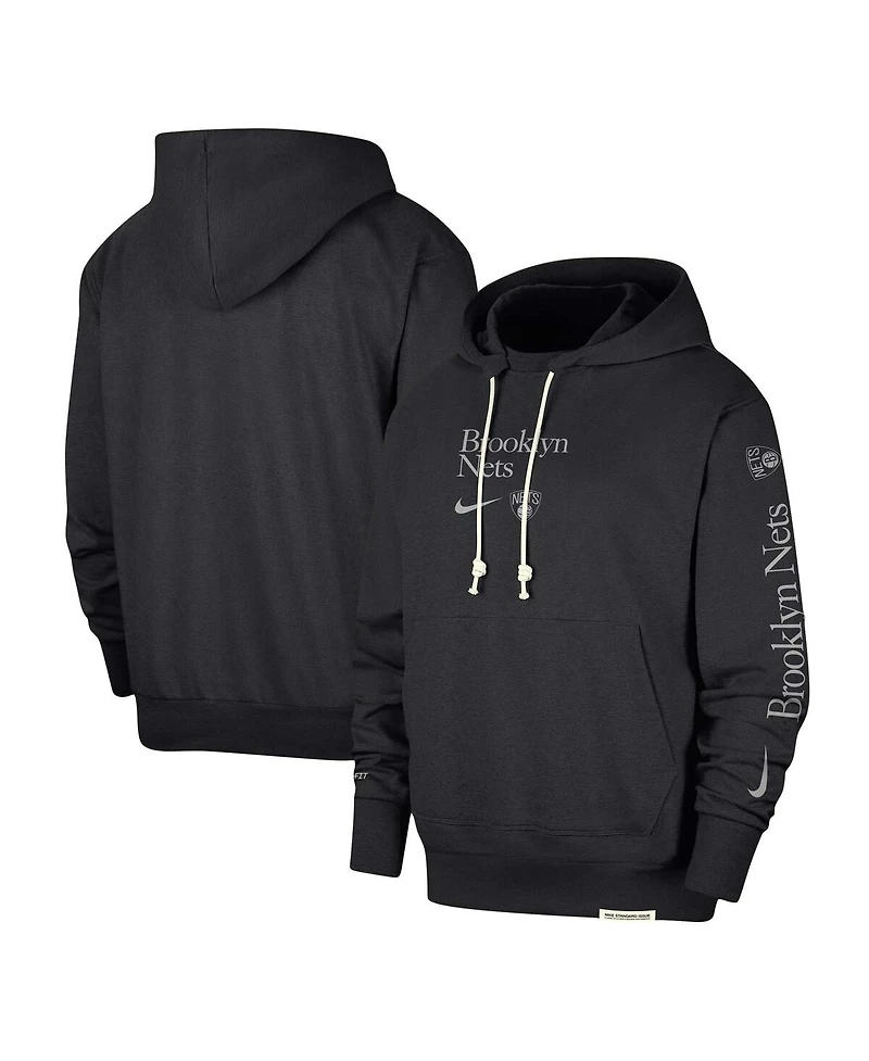 Men's Nike Black Brooklyn Nets Authentic Performance Pullover Hoodie