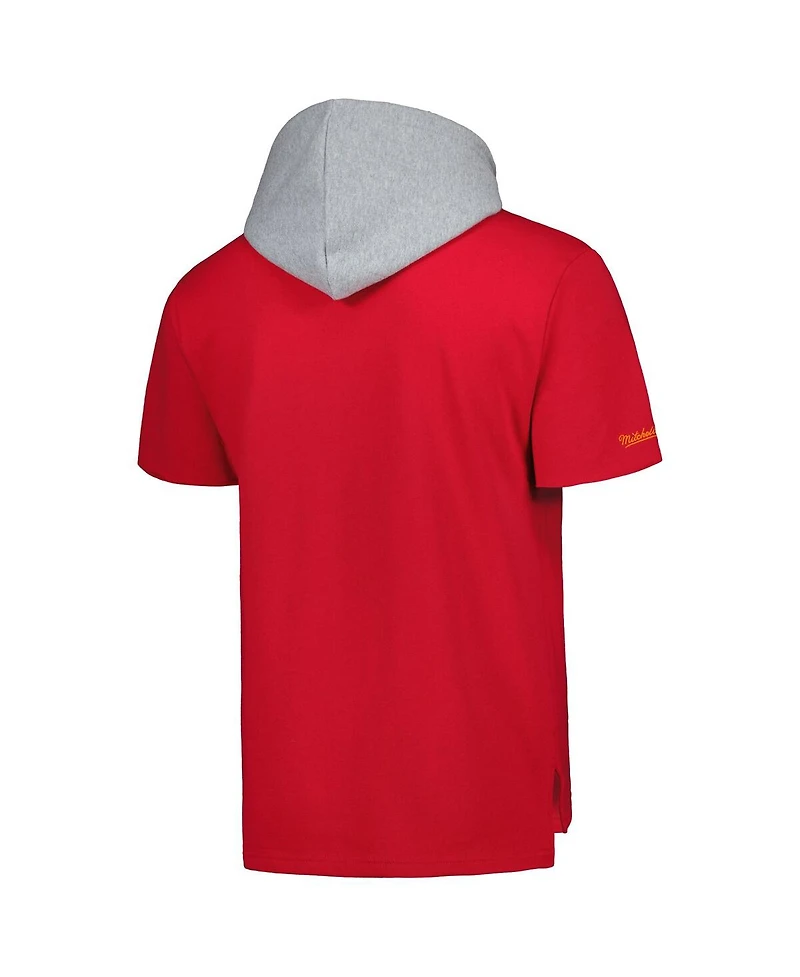 Men's Mitchell & Ness Red Tampa Bay Buccaneers Postgame Short Sleeve Hoodie