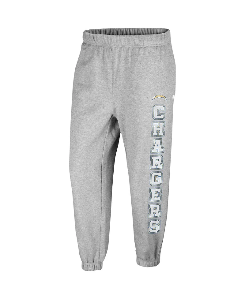 Women's '47 Brand Gray Distressed Los Angeles Chargers Double Pro Harper Jogger Sweatpants