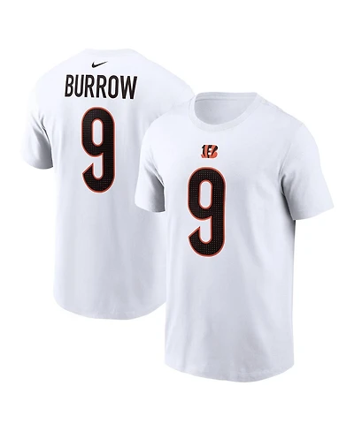 Men's Nike Joe Burrow White Cincinnati Bengals Player Name and Number T-shirt