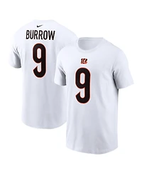 Men's Nike Joe Burrow White Cincinnati Bengals Player Name and Number T-shirt