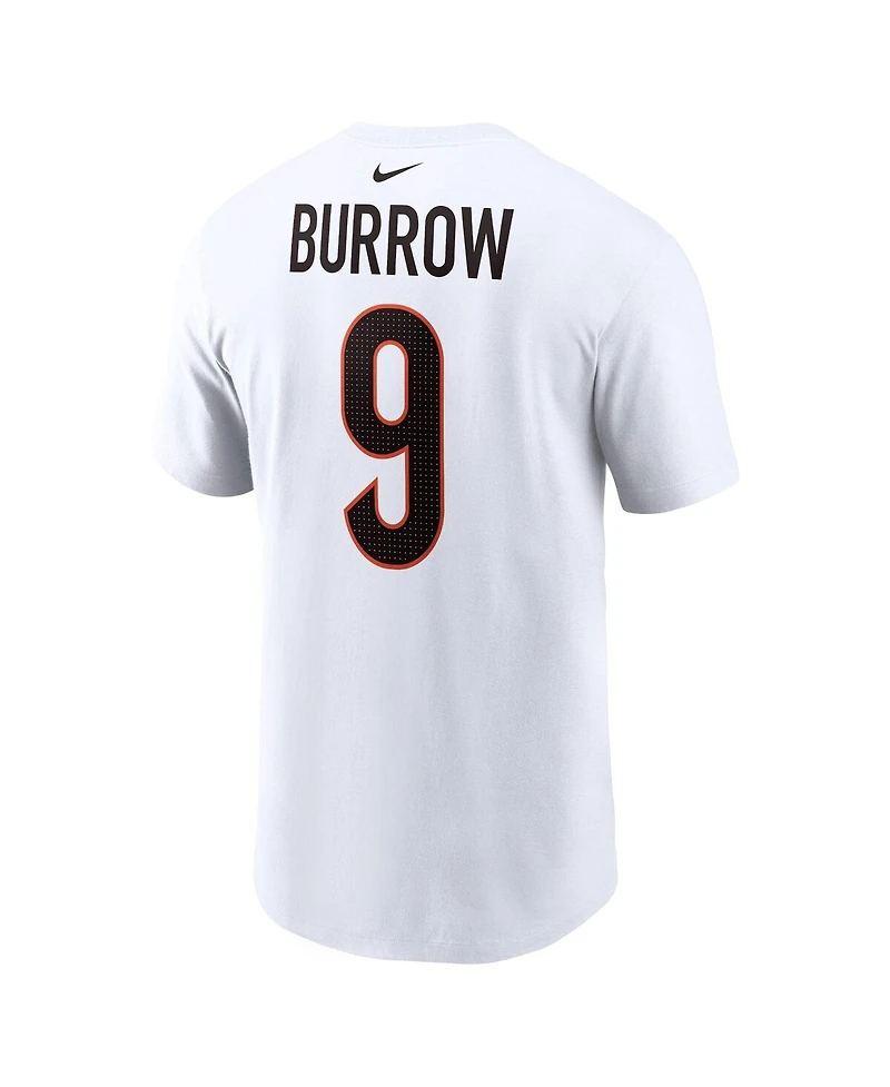 Men's Nike Joe Burrow White Cincinnati Bengals Player Name and Number T-shirt