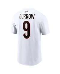 Men's Nike Joe Burrow White Cincinnati Bengals Player Name and Number T-shirt