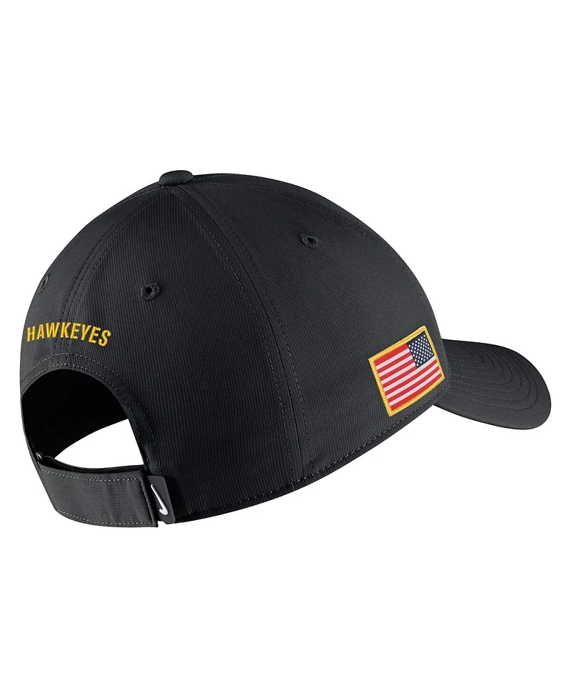 Men's Nike Black Iowa Hawkeyes Military-Inspired Pack Camo Legacy91 Adjustable Hat