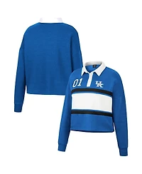 Women's Colosseum Heather Royal Kentucky Wildcats I Love My Job Rugby Long Sleeve Shirt