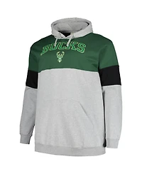 Men's Fanatics Hunter Green, Black Milwaukee Bucks Big and Tall Pullover Hoodie