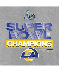 Women's Fanatics Heathered Gray Los Angeles Rams Super Bowl Lvi Champions Locker Room Trophy Collection Pullover Hoodie