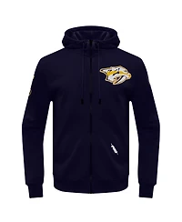 Men's Pro Standard Navy Nashville Predators Classic Chenille Full-Zip Hoodie Jacket