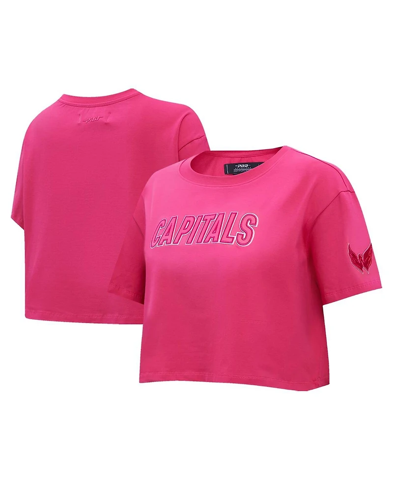 Women's Pro Standard Washington Capitals Triple Pink Cropped Boxy T-shirt