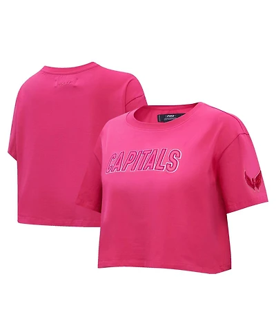 Women's Pro Standard Washington Capitals Triple Pink Cropped Boxy T-shirt