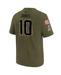 Big Boys Nike Mac Jones Olive New England Patriots 2022 Salute To Service Name and Number T-shirt