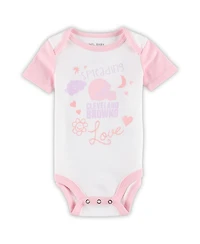 Baby Girls White Cleveland Browns Spreading Love Bodysuit and Tutu Leggings Set