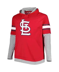 Men's New Era Red St. Louis Cardinals Big and Tall Twofer Pullover Hoodie