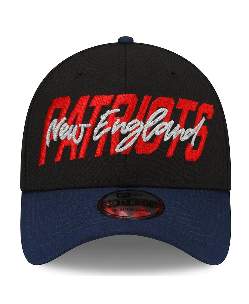 Men's New Era Black, Navy New England Patriots 2022 Nfl Draft 39THIRTY Flex Hat