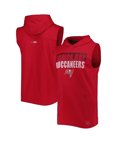 Men's Msx by Michael Strahan Red Tampa Bay Buccaneers Relay Sleeveless Pullover Hoodie