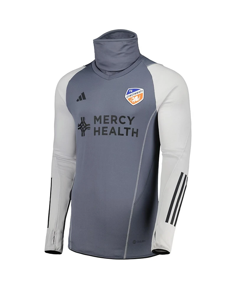 Men's adidas Gray Fc Cincinnati Warm Raglan Cold.rdy Top