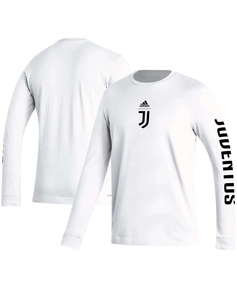 Men's adidas White Juventus Team Crest Long Sleeve T-shirt