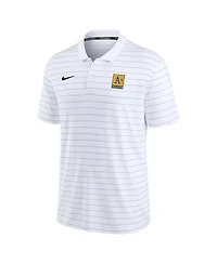 Men's Nike White Oakland Athletics Authentic Collection Striped Performance Pique Polo Shirt