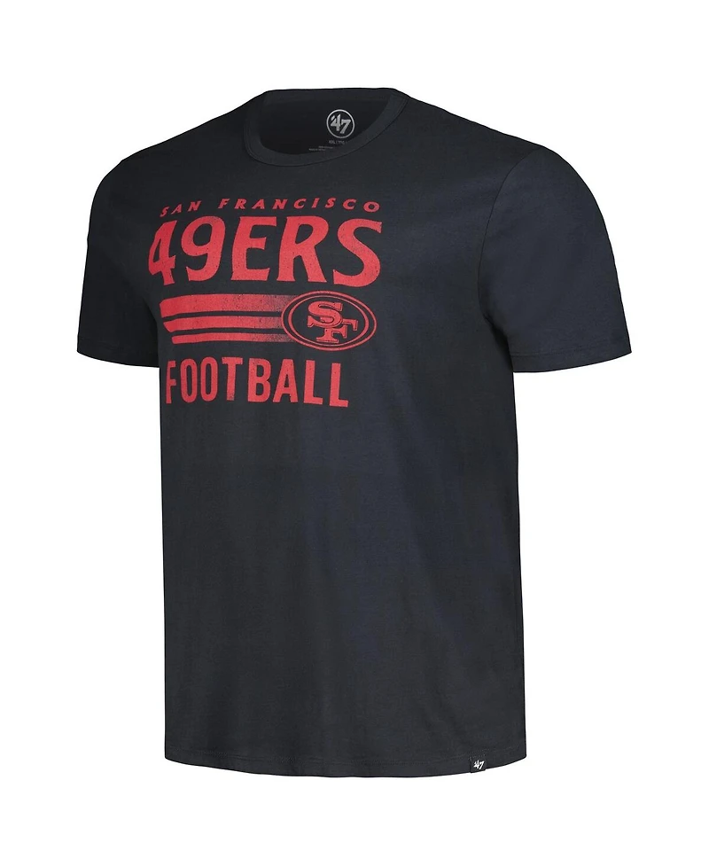 Men's '47 Brand Black Distressed San Francisco 49ers Rider Franklin T-shirt