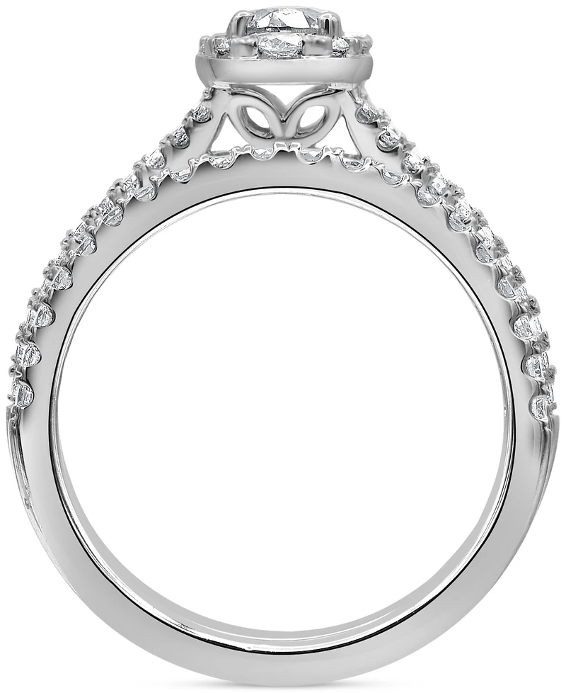 Diamond Halo Bridal Set (1 ct. t.w.) in 14k White Gold